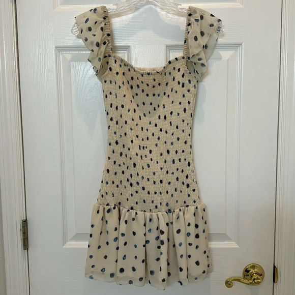 Aritzia Wilfred Eldorado Dress in Birch/Classic Navy Size XS - Picture 5 of 12